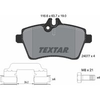 Bremsbelagsatz TEXTAR 2407702, Vorne von Textar