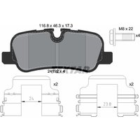 Bremsbelagsatz TEXTAR 2419204, Hinten von Textar