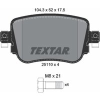 Bremsbelagsatz TEXTAR 2511001, Hinten von Textar