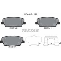 Bremsbelagsatz TEXTAR 2552003, Hinten von Textar