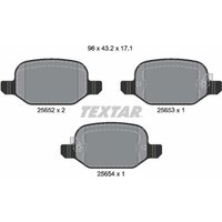 Bremsbelagsatz TEXTAR 2565201, Hinten von Textar