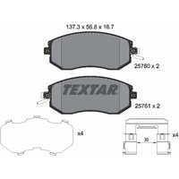 Bremsbelagsatz TEXTAR 2576001, Vorne von Textar