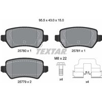 Bremsbelagsatz TEXTAR 2578001, Hinten von Textar