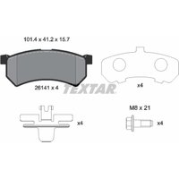 Bremsbelagsatz TEXTAR 2614101, Vorne von Textar