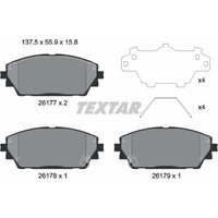 Bremsbelagsatz TEXTAR 2617701, Vorne von Textar