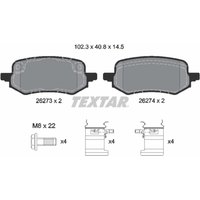 Bremsbelagsatz TEXTAR 2627301, Hinten von Textar