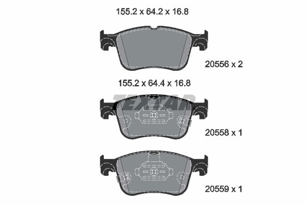 Bremsbelagsatz, Scheibenbremse Vorderachse Textar 2055601 von Textar