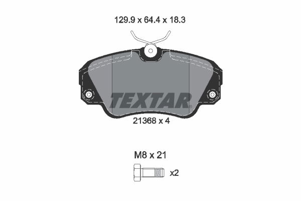 Bremsbelagsatz, Scheibenbremse Vorderachse Textar 2136801 von Textar