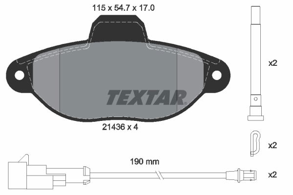 Bremsbelagsatz, Scheibenbremse Vorderachse Textar 2143609 von Textar