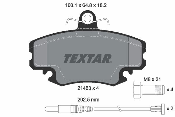 Bremsbelagsatz, Scheibenbremse Vorderachse Textar 2146304 von Textar