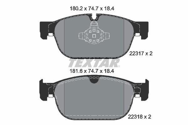 Bremsbelagsatz, Scheibenbremse Vorderachse Textar 2231701 von Textar