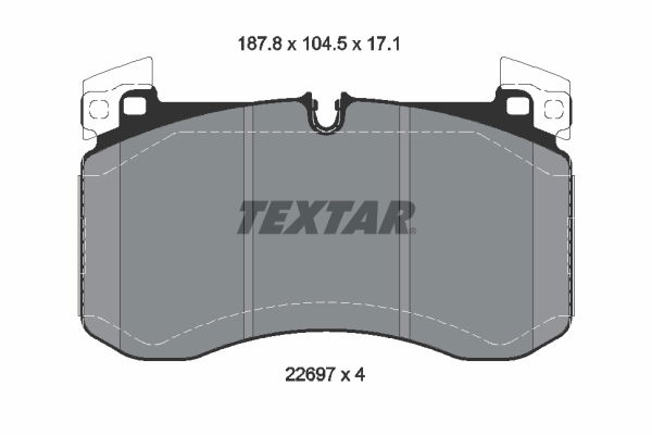 Bremsbelagsatz, Scheibenbremse Vorderachse Textar 2269701 von Textar