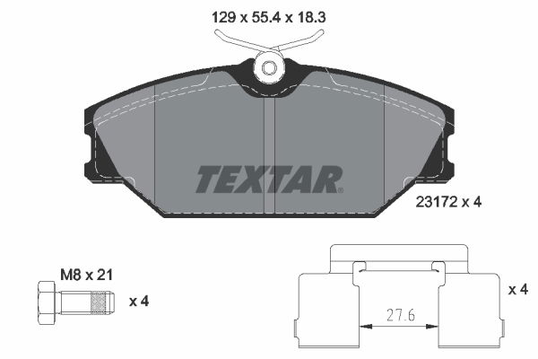 Bremsbelagsatz, Scheibenbremse Vorderachse Textar 2317203 von Textar