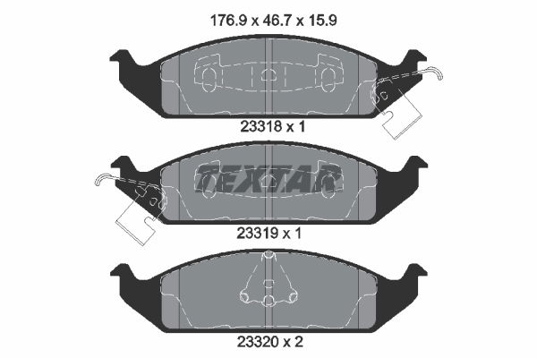 Bremsbelagsatz, Scheibenbremse Vorderachse Textar 2331801 von Textar