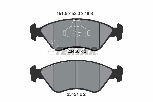 Bremsbelagsatz, Scheibenbremse Vorderachse Textar 2345001 von Textar