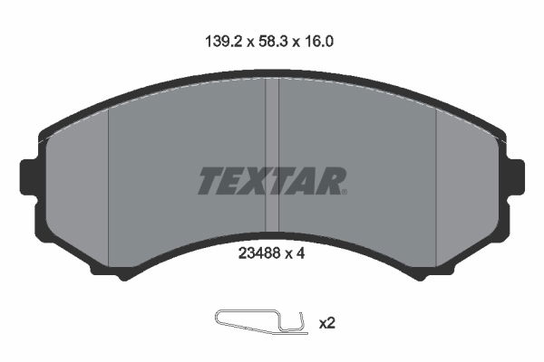 Bremsbelagsatz, Scheibenbremse Vorderachse Textar 2348801 von Textar