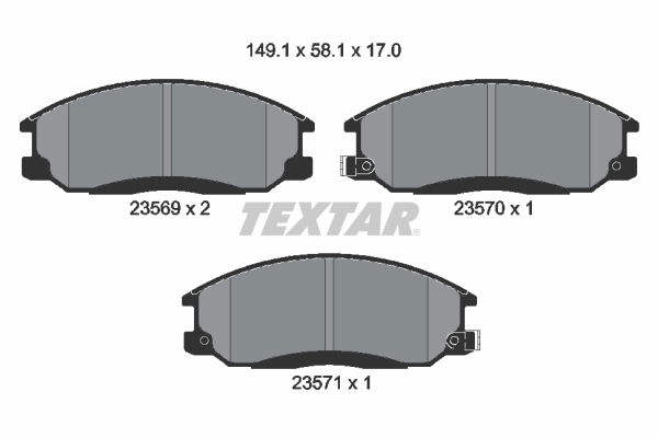 Bremsbelagsatz, Scheibenbremse Vorderachse Textar 2356901 von Textar