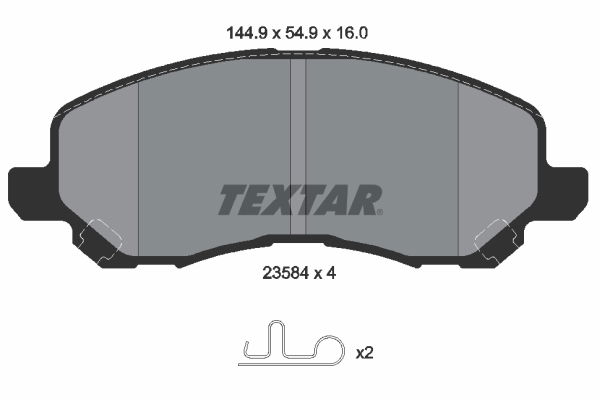 Bremsbelagsatz, Scheibenbremse Vorderachse Textar 2358401 von Textar