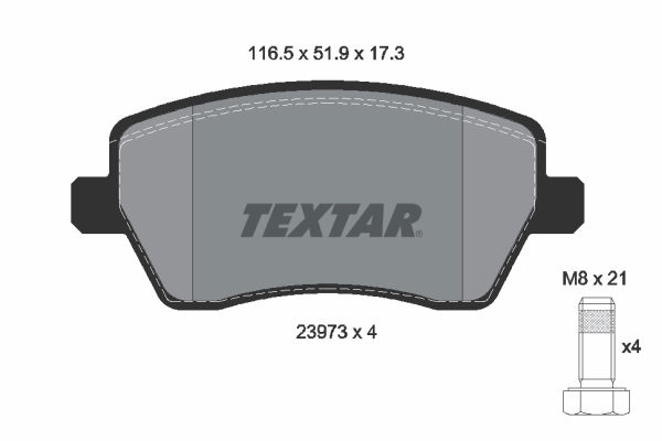 Bremsbelagsatz, Scheibenbremse Vorderachse Textar 2397301 von Textar