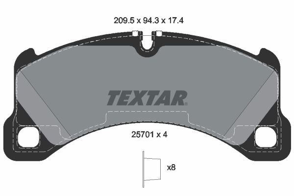 Bremsbelagsatz, Scheibenbremse Vorderachse Textar 2570101 von Textar