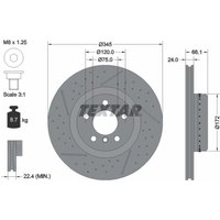 Bremsscheibe TEXTAR 92265225 hinten, belüftet, geschlitzt, hochkarbonisiert, 1 Stück von Textar