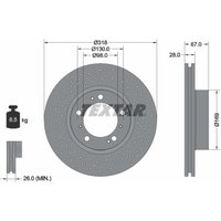 Bremsscheibe TEXTAR 92099907 vorne, belüftet, perforiert, hochkarbonisiert, 1 Stück von Textar