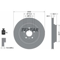 Bremsscheibe TEXTAR 92254505 hinten, belüftet, perforiert, hochkarbonisiert, 1 Stück von Textar