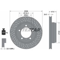 Bremsscheibe TEXTAR 92176703 hinten, belüftet, perforiert, 1 Stück von Textar