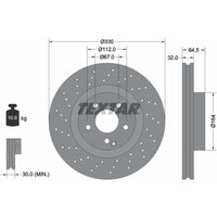 Bremsscheibe TEXTAR 92120200 vorne, belüftet, perforiert, 1 Stück von Textar