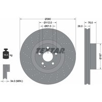 Bremsscheibe TEXTAR 92124200 vorne, belüftet, perforiert, 1 Stück von Textar