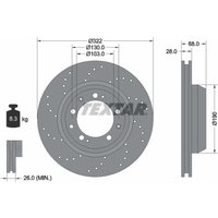 Bremsscheibe TEXTAR 92150100 hinten, belüftet, perforiert, 1 Stück von Textar