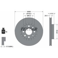 Bremsscheibe TEXTAR 92056503 vorne, belüftet, 1 Stück von Textar