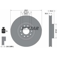 Bremsscheibe TEXTAR 92154703 vorne, belüftet, 1 Stück von Textar