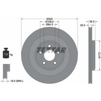 Bremsscheibe TEXTAR 92178003 hinten, belüftet, 1 Stück von Textar