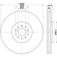 Bremsscheibe TEXTAR 92261303 vorne, belüftet, 1 Stück von Textar