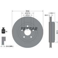 Bremsscheibe TEXTAR 92273403 hinten, belüftet, 1 Stück von Textar