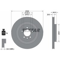 Bremsscheibe TEXTAR 92293003 hinten, belüftet, 1 Stück von Textar