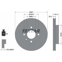 Bremsscheibe TEXTAR 92033800 vorne, belüftet, 1 Stück von Textar