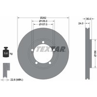 Bremsscheibe TEXTAR 92039600 vorne, belüftet, 1 Stück von Textar