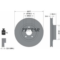 Bremsscheibe TEXTAR 92094603 vorne, belüftet, 1 Stück von Textar