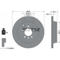 Bremsscheibe TEXTAR 92147603 hinten, belüftet, 1 Stück von Textar