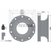 Bremsscheibe TEXTAR 93104900 hinten, belüftet, 1 Stück von Textar