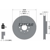 Bremsscheibe TEXTAR 92091803 vorne, belüftet, 1 Stück von Textar