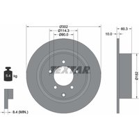 Bremsscheibe TEXTAR 92177303 hinten, voll, 1 Stück von Textar