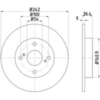 Bremsscheibe TEXTAR 92181303 hinten, voll, 1 Stück von Textar