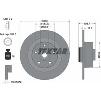 Bremsscheibe TEXTAR 92196103 hinten, voll, 1 Stück von Textar