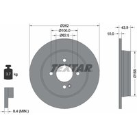 Bremsscheibe TEXTAR 92242203 hinten, voll, 1 Stück von Textar