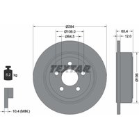 Bremsscheibe TEXTAR 92270303 hinten, voll, 1 Stück von Textar