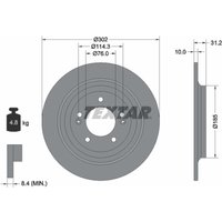 Bremsscheibe TEXTAR 92293403 hinten, voll, 1 Stück von Textar