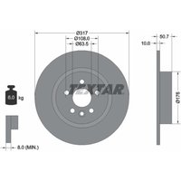 Bremsscheibe TEXTAR 92300403 hinten, voll, 1 Stück von Textar